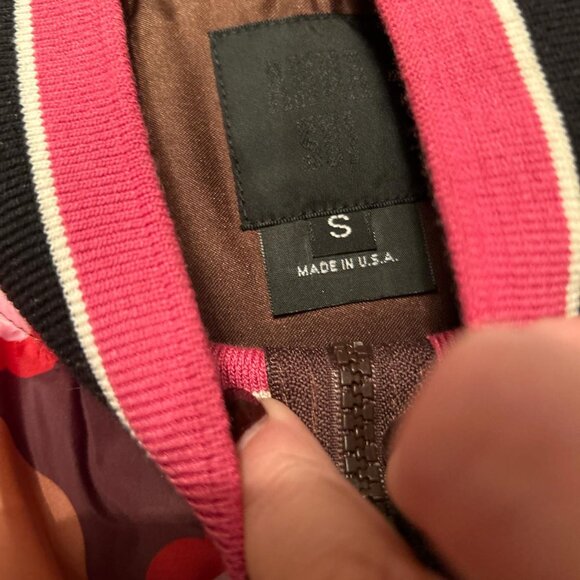 Anna Sui Women's Caramel Multi Full Zip Stand Up Collar Puffer Jacket Size S - Picture 5 of 7